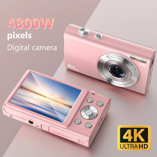 VHS Style - 4K Digital Camera Autofocus Vlogging Camera HD 48MP with 2.8" Large Screen Camcorder Camera for Photography for Kid Adult